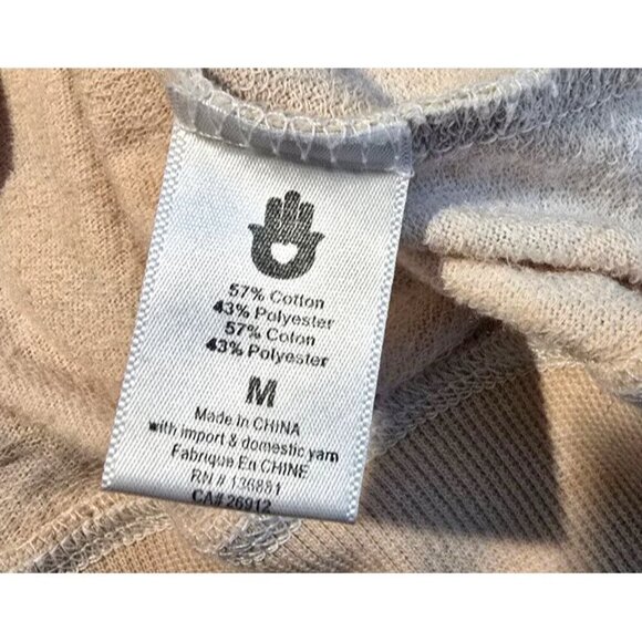 Spiritual Gangster Sweatshirt Sz M Thin Knit Tropical Coastal Comfort Beige Boho - Picture 9 of 10